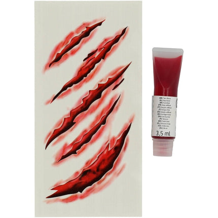 Halloween Schminkset Bloed En Tattoo 2 delig - Partywinkel - 8714572239219