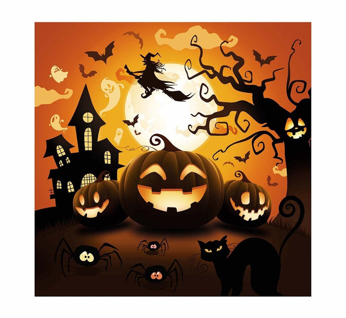 Halloween Servetten Pompoen 33cm 12st van Fiestas Guirca koop je bij Partywinkel