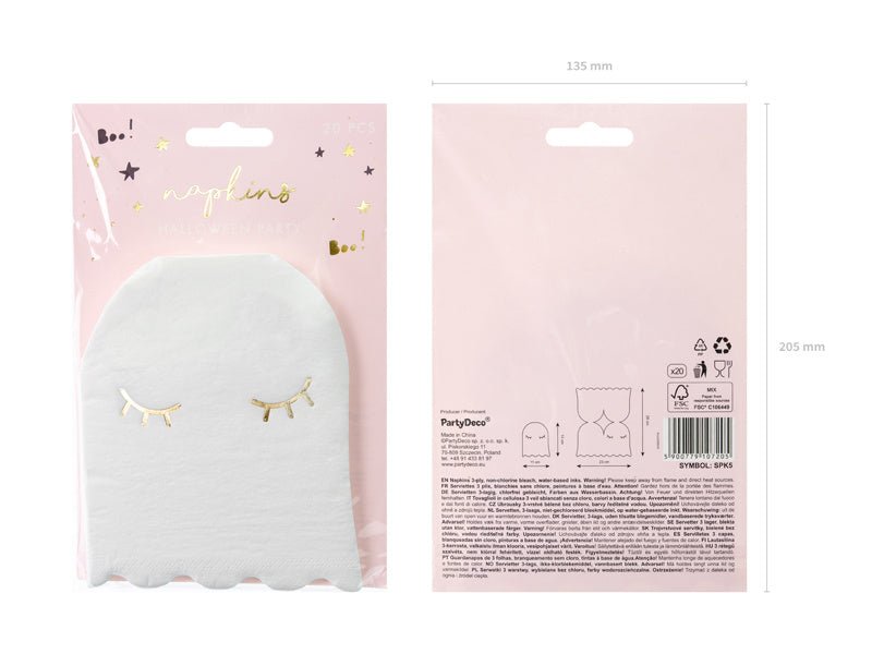 Halloween Servetten Spook 28cm 20st van Partydeco koop je bij Partywinkel