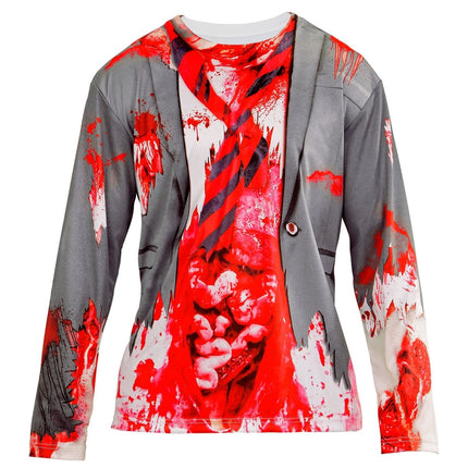 Halloween Shirt Heren Zombie van Widmann koop je bij Partywinkel