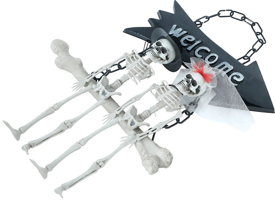 Halloween Skelet Bordje Welcome 30cm van Fiestas Guirca koop je bij Partywinkel