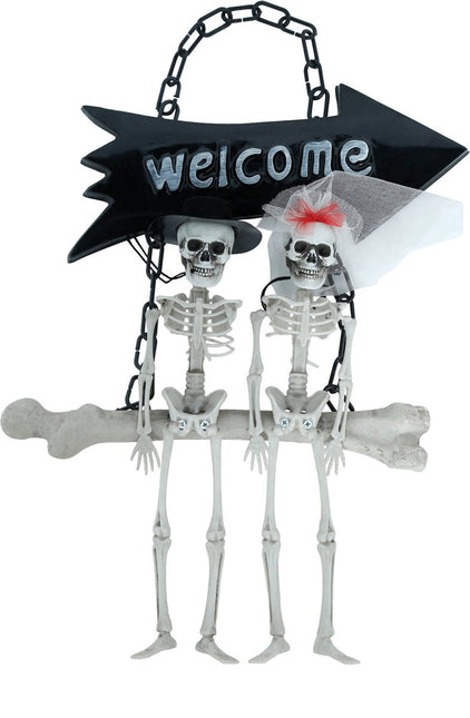 Halloween Skelet Bordje Welcome 30cm van Fiestas Guirca koop je bij Partywinkel