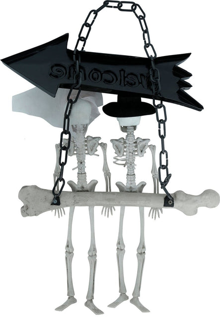 Halloween Skelet Bordje Welcome 30cm van Fiestas Guirca koop je bij Partywinkel
