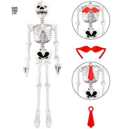 Halloween Skelet Opblaasbaar 1,83m van Widmann koop je bij Partywinkel