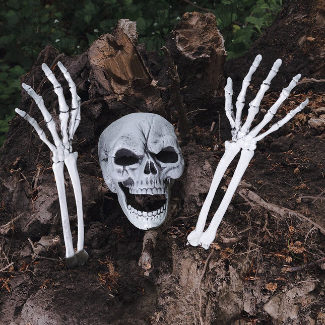 Halloween Skelet Schedel En Armen van Boland koop je bij Partywinkel
