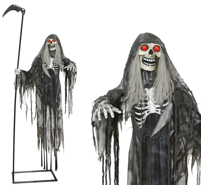 Halloween Skelet Vliegend Met Licht, Geluid En Beweging 2,05m van Fiestas Guirca koop je bij Partywinkel