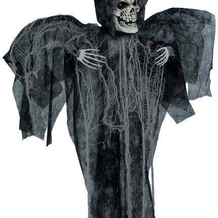 Halloween Skelet Zwart Met Licht, Geluid En Beweging 90cm van Fiestas Guirca koop je bij Partywinkel