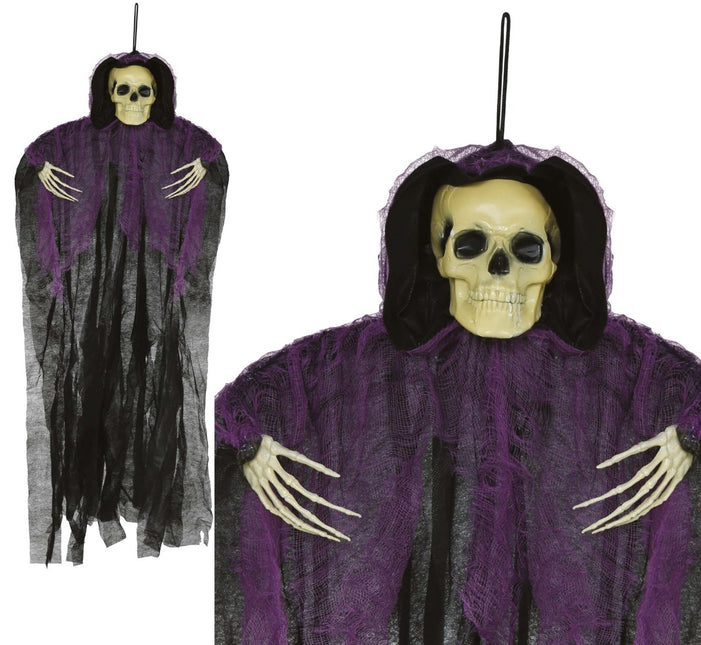 Halloween Skelet Zwart Paars Skelet 90cm van Fiestas Guirca koop je bij Partywinkel