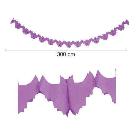 Halloween Slinger Paarse Vleermuizen 3m van Fiestas Guirca koop je bij Partywinkel