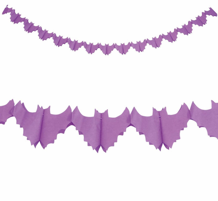 Halloween Slinger Paarse Vleermuizen 3m van Fiestas Guirca koop je bij Partywinkel