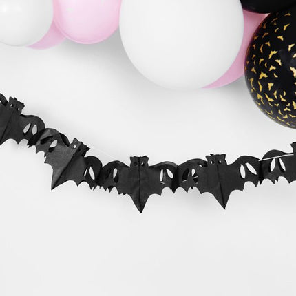 Halloween Slinger Vleermuis Zwart 4m van Partydeco koop je bij Partywinkel