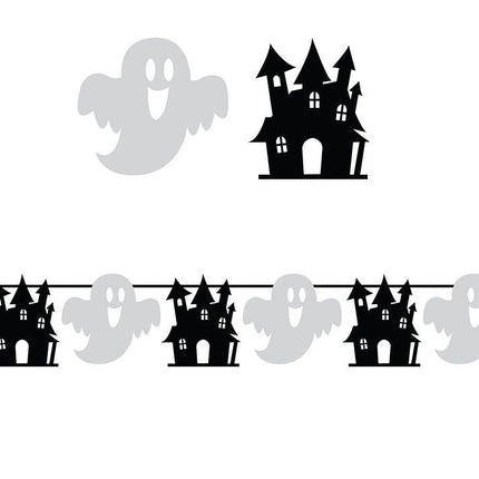 Halloween Slinger Zwart Wit 3m - Partywinkel - 8434077267950