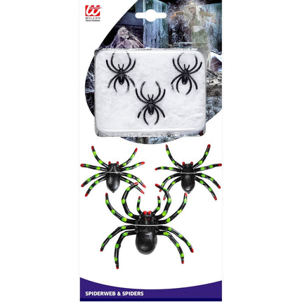 Halloween Spinnenweb Met Spinnen van Widmann koop je bij Partywinkel
