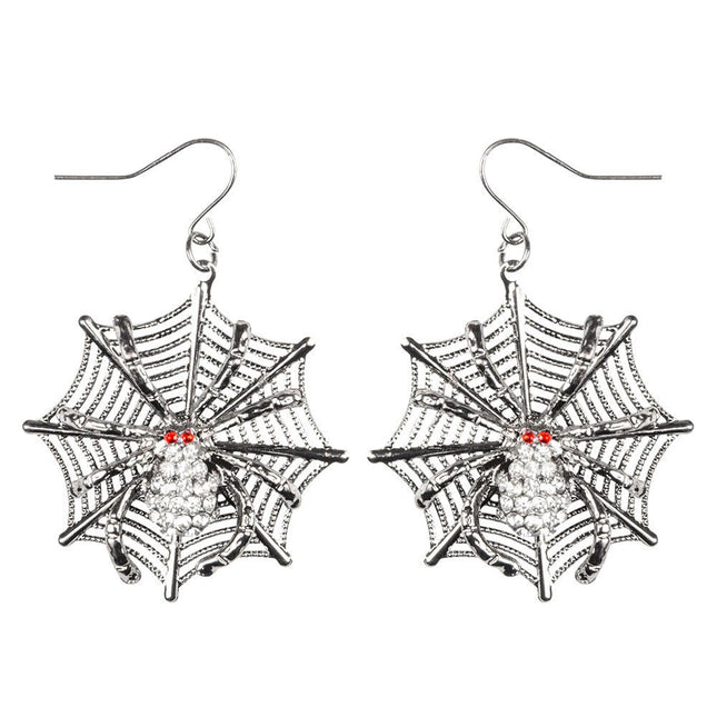 Halloween Spinnenweb Oorbellen 12cm van Boland koop je bij Partywinkel