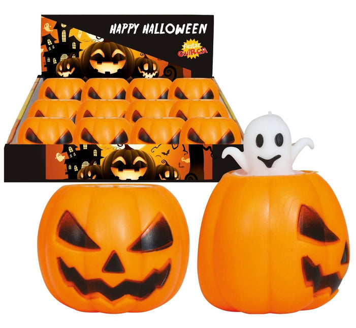 Halloween Uitdeelcadeautjes Spook Pompoenen 5cm 12st - Partywinkel - 8434077190852