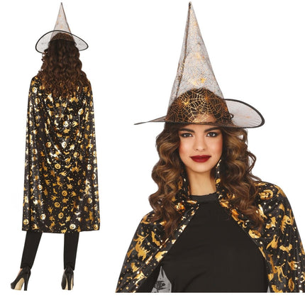 Halloween Verkleedset Dames Heks 2 delig - Partywinkel - 8434077190128