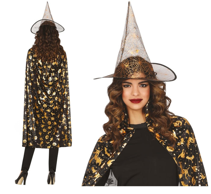 Halloween Verkleedset Dames Heks 2 delig - Partywinkel - 8434077190128