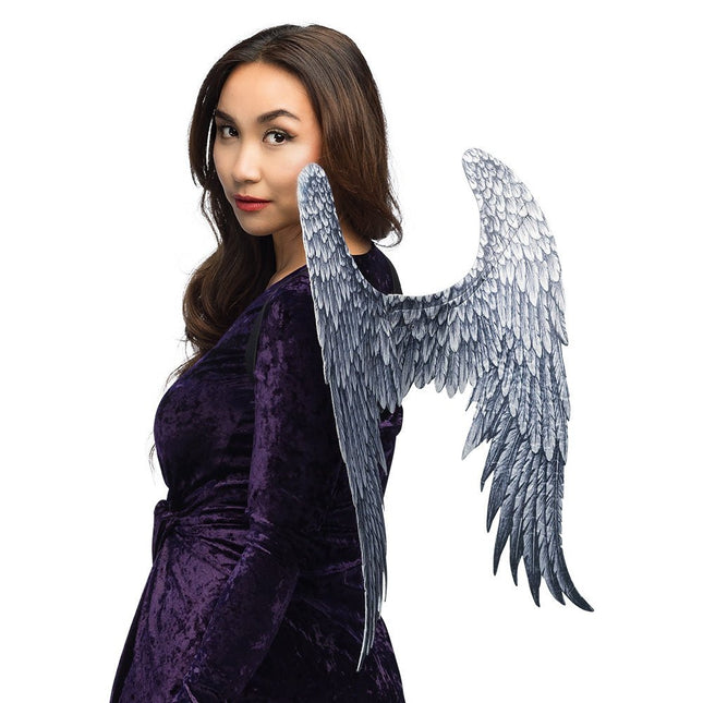 Halloween Vleugels Grijs Engel van Boland koop je bij Partywinkel