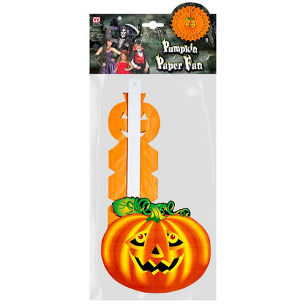 Halloween Waaier Oranje Pompoen 50cm van Widmann koop je bij Partywinkel