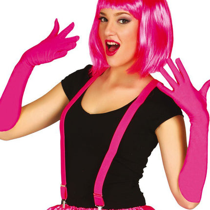 Handschoenen Fuschia 45cm van Fiestas Guirca koop je bij Partywinkel