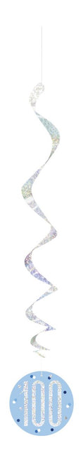 Hangdecoratie 100 Jaar Blauw 81cm 6st van Unique koop je bij Partywinkel