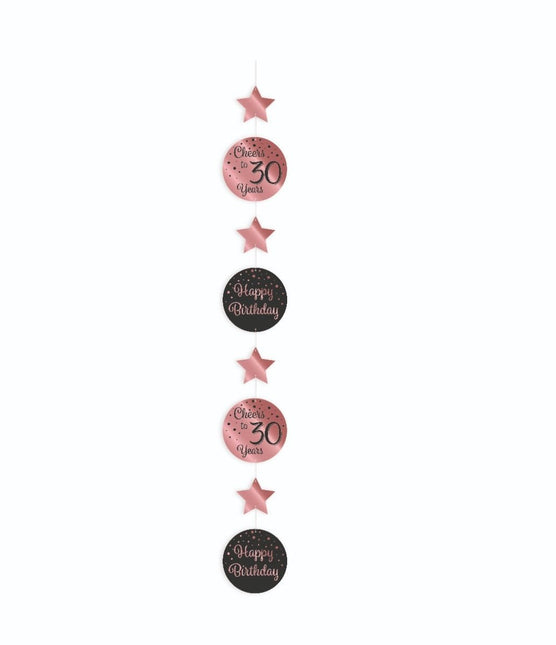 Hangdecoratie 30 Jaar Roze Zwart 20,5cm van Paper Dreams koop je bij Partywinkel