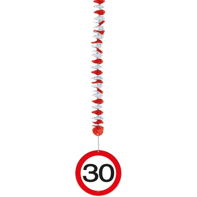 Hangdecoratie 30 Jaar Verkeersbord 75cm 3st - Partywinkel - 8714572051293