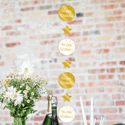 Hangdecoratie 50 Jaar Goud Wit 20,5cm van Paper Dreams koop je bij Partywinkel