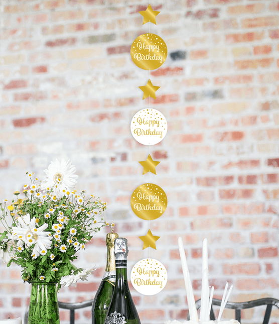 Hangdecoratie 50 Jaar Goud Wit 20,5cm van Paper Dreams koop je bij Partywinkel