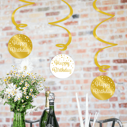 Hangdecoratie 60 Jaar Happy Birthday 17cm 3st van Paper Dreams koop je bij Partywinkel
