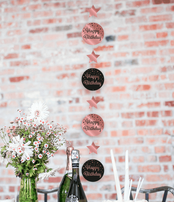 Hangdecoratie 65 Jaar Roze Zwart 20,5cm van Paper Dreams koop je bij Partywinkel