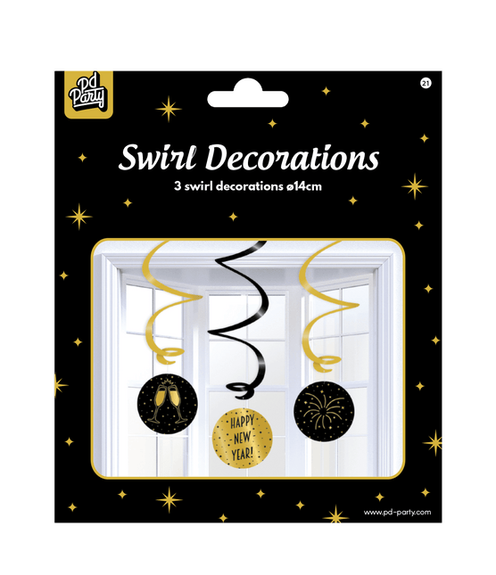 Hangdecoratie Happy New Year! 14cm 3st van Paper Dreams koop je bij Partywinkel