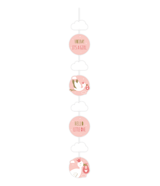 Hangdecoratie Newborn Baby Girl 120cm van Paper Dreams koop je bij Partywinkel