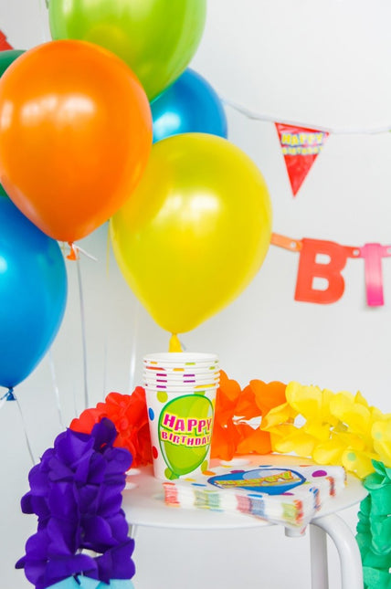 Happy Birthday Ballonnen Bekers 250ml 6st van Folat koop je bij Partywinkel