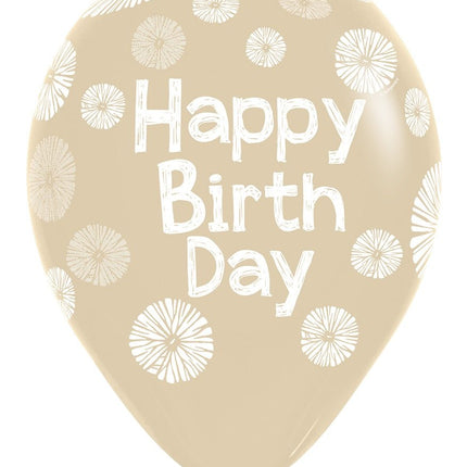 Happy Birthday Ballonnen Bloemen 30cm 25st van Sempertex koop je bij Partywinkel