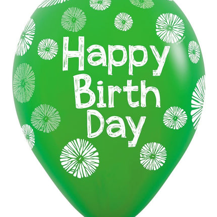 Happy Birthday Ballonnen Groen 30cm 25st van Sempertex koop je bij Partywinkel