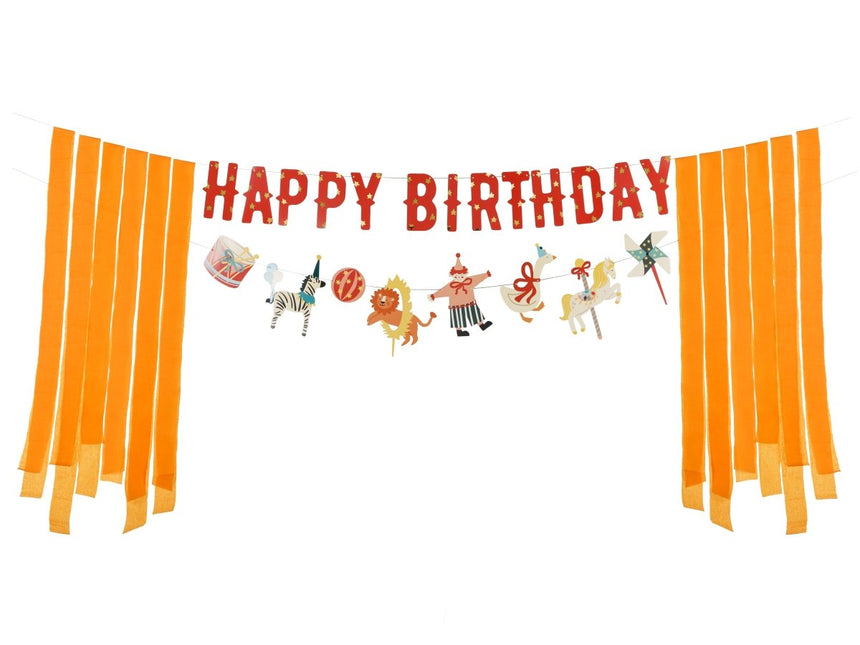 Happy Birthday Banner Circus 2,75m van Partydeco koop je bij Partywinkel