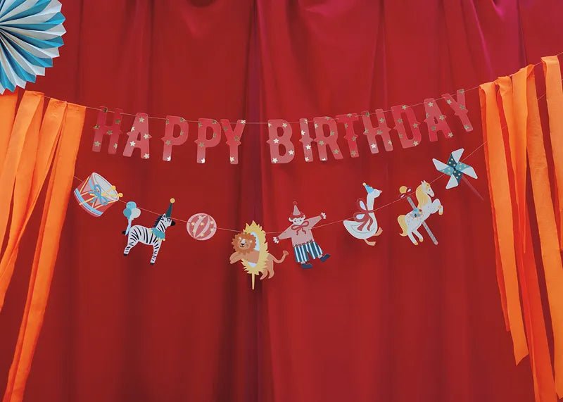Happy Birthday Banner Circus 2,75m van Partydeco koop je bij Partywinkel