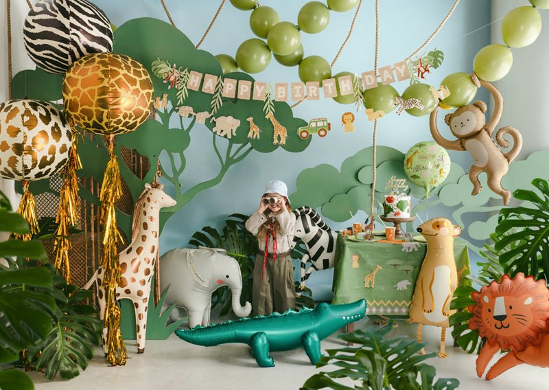 Happy Birthday Helium Ballon Safari 35cm Leeg van Partydeco koop je bij Partywinkel