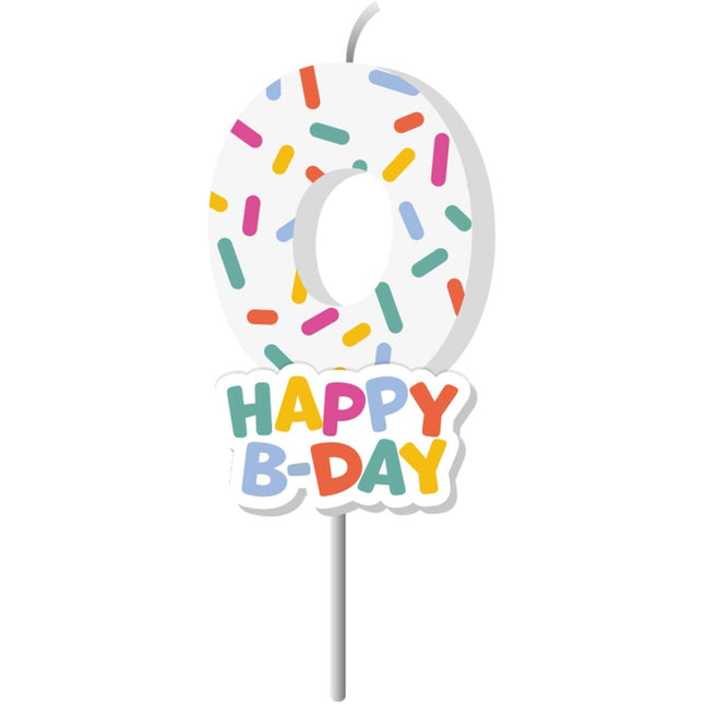 Happy Birthday Kaars 0 Jaar 7cm van Folat koop je bij Partywinkel