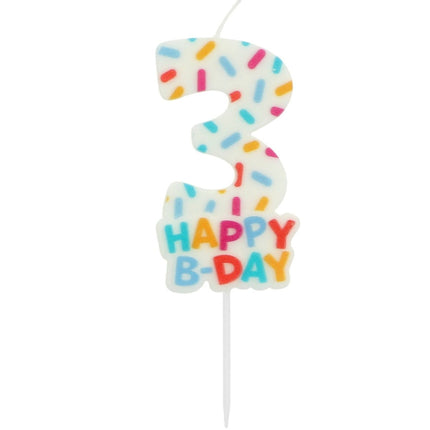 Happy Birthday Kaars 3 Jaar 7cm van Folat koop je bij Partywinkel
