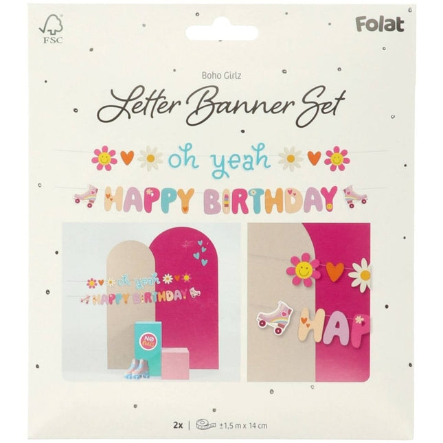 Happy Birthday Letterslinger Emoij 1,5m van Folat koop je bij Partywinkel