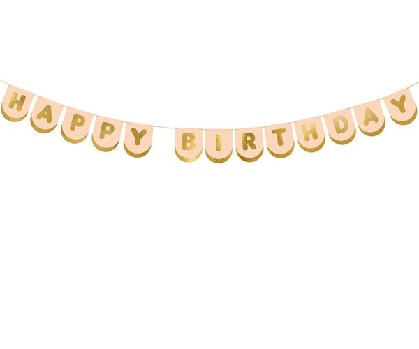 Happy Birthday Buchstabengirlande Rosa 1,5m