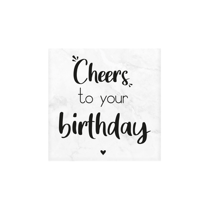 Happy Birthday Onderzetter 10cm van Paper Dreams koop je bij Partywinkel