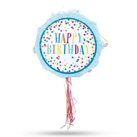 Happy Birthday Pinata Blauw 45cm van VDV Benefit koop je bij Partywinkel