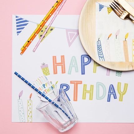 Happy Birthday Placemats Eco 6st van Folat koop je bij Partywinkel