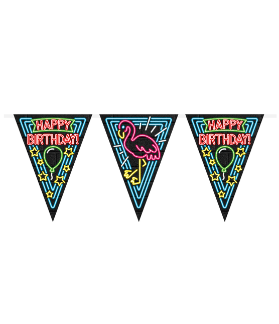 Happy Birthday Slingers Neon 10m van Paper Dreams koop je bij Partywinkel