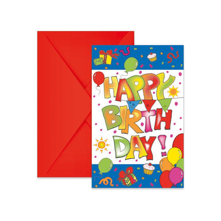 Happy Birthday Uitnodigingen 6st van Procos koop je bij Partywinkel