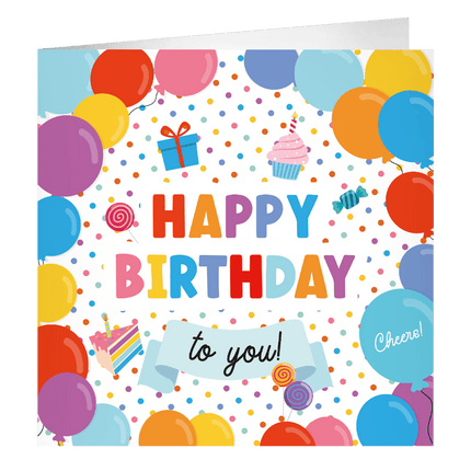 Happy Birthday Wenskaart 23cm - Partywinkel - 8716764239496