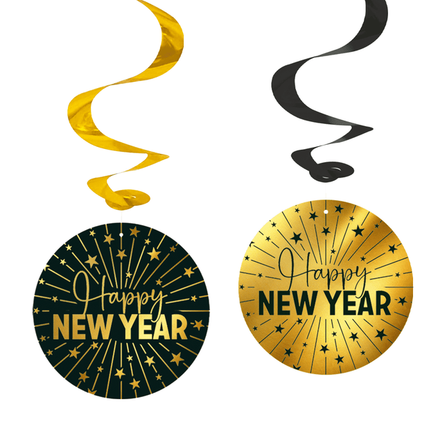 Happy New Year Hangdecoratie 4st van WeFiesta koop je bij Partywinkel